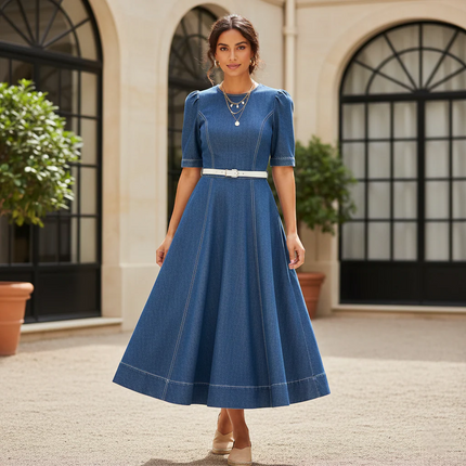 Collection image for: Robe en Jean Manches Courtes