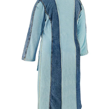 Robe en jean grande taille à manches longues