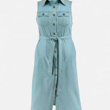 Robe en jean grande taille sans manches