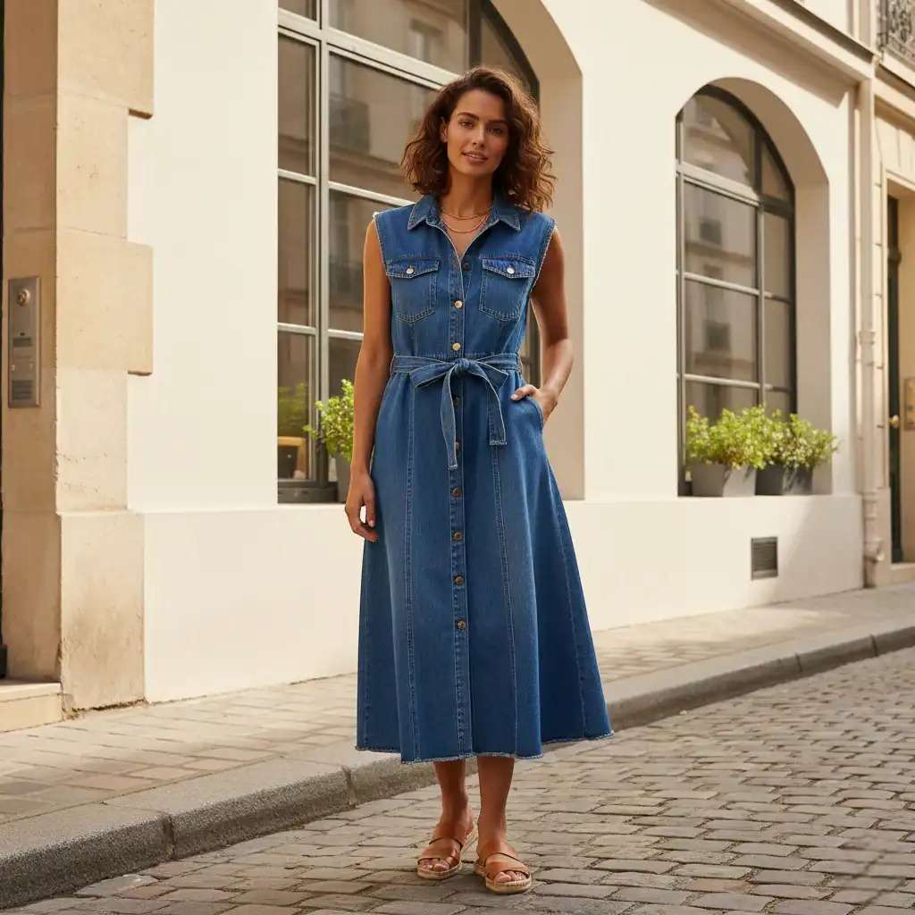 Robe en Jean sans Manche Image