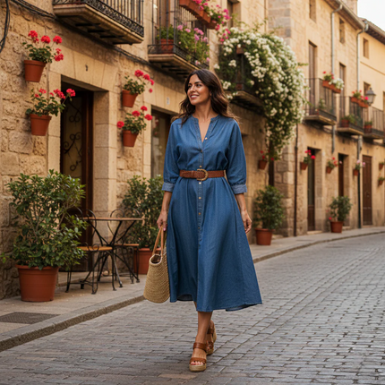 Collection image for: Robe en Jean Mi-Longue