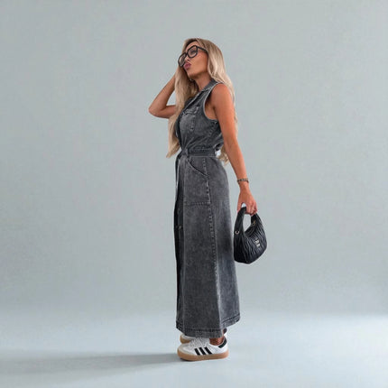 Robe en Denim Gris