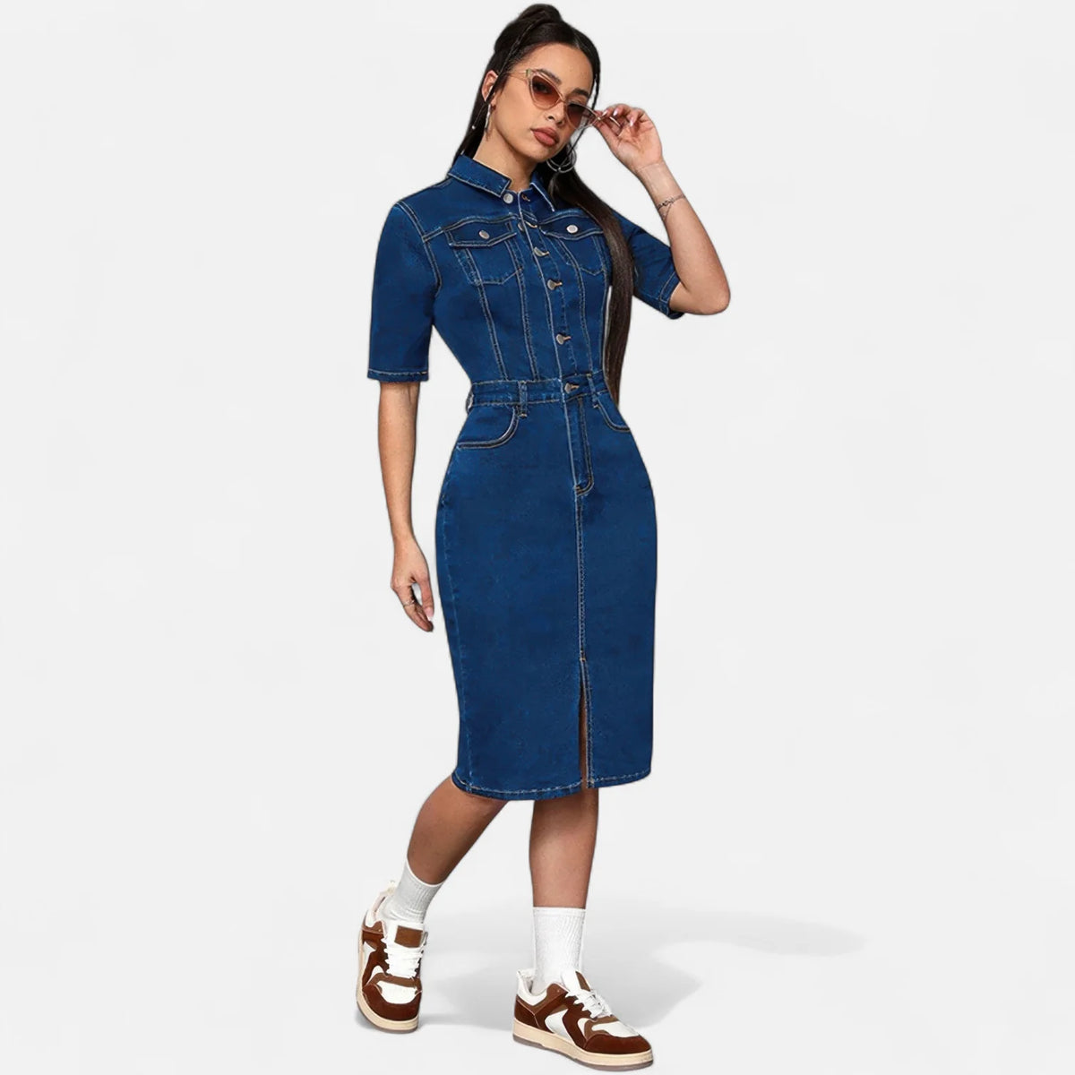 Robe en jean grande taille moulante