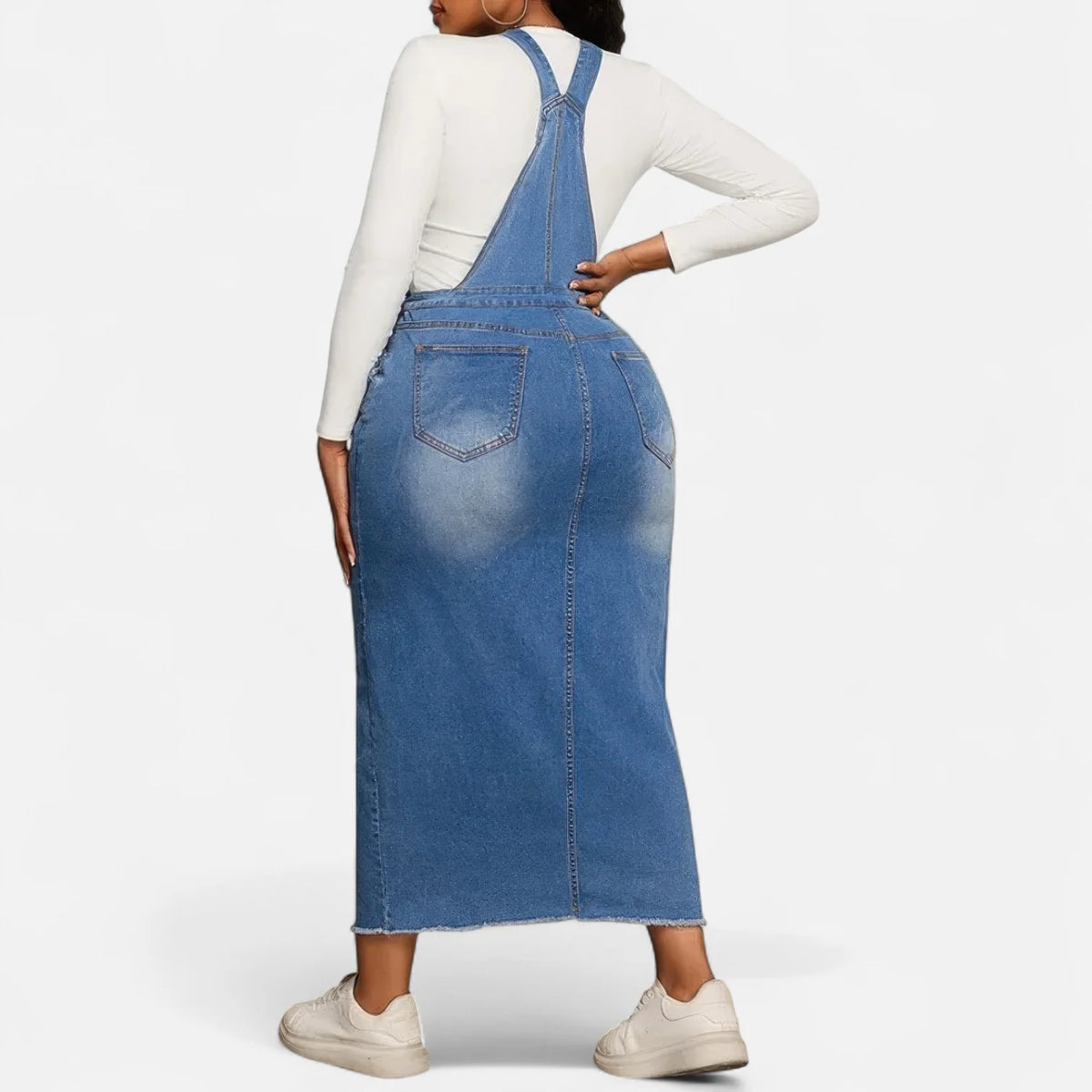 Robe salopette en jean grande taille