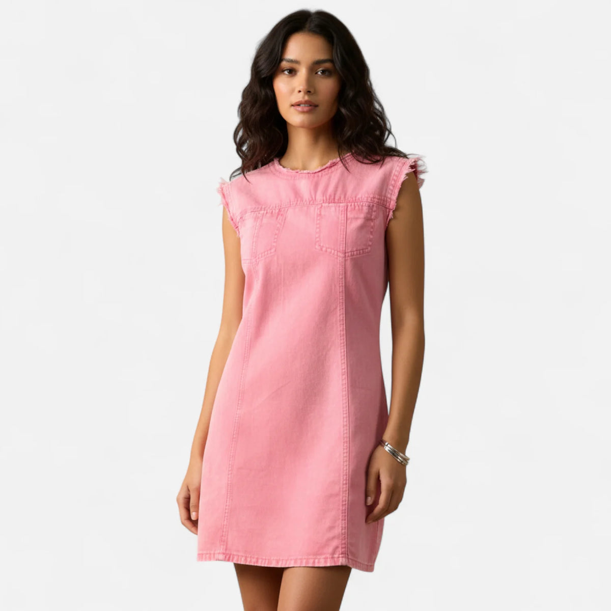 Robe en jean rose