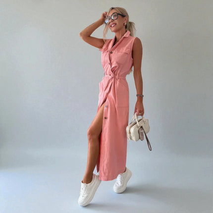 Robe en Denim Rose