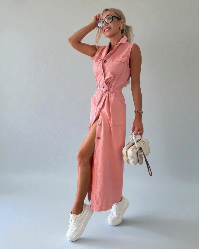 Robe en Denim Rose