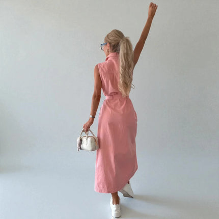 Robe en Denim Rose