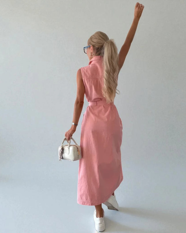 Robe en Denim Rose