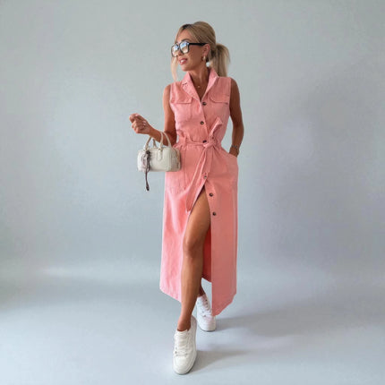 Robe en Denim Rose