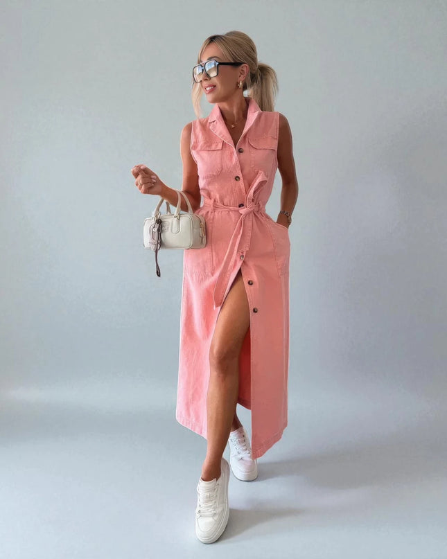 Robe en Denim Rose