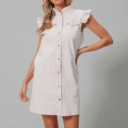 Robe chemise en denim blanc