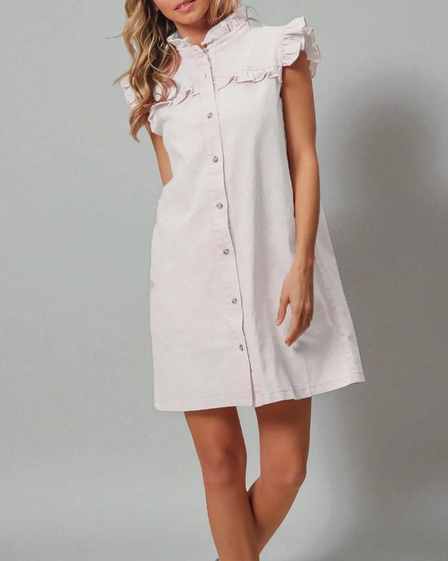 Robe chemise en denim blanc