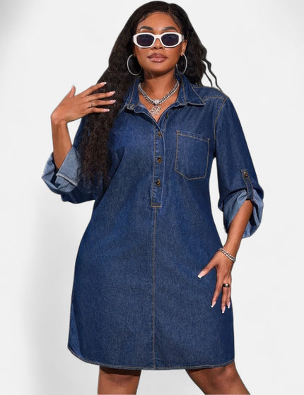 Robe chemise en jean grande taille