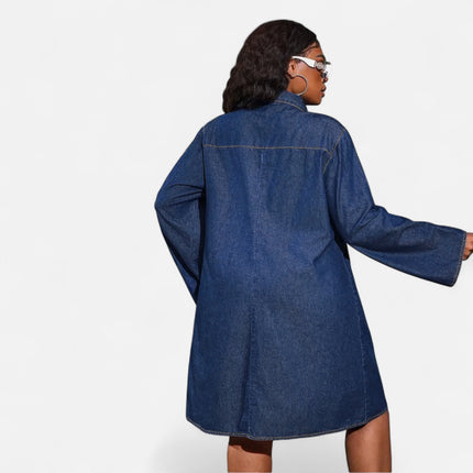 Robe chemise en jean grande taille