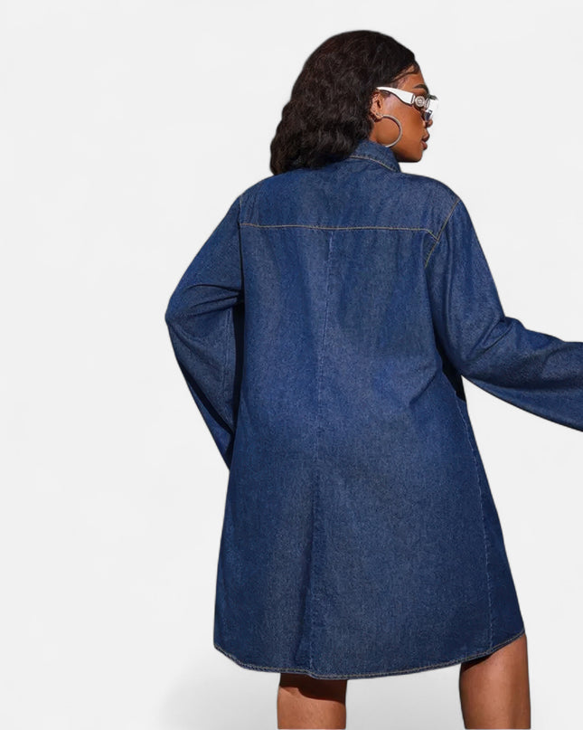 Robe chemise en jean grande taille