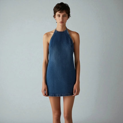 Robe en jean dos nu