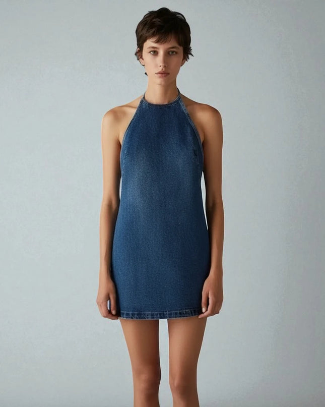 Robe en jean dos nu