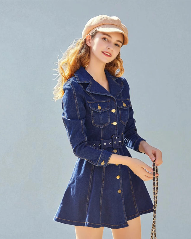 Robe Denim Manches Longues