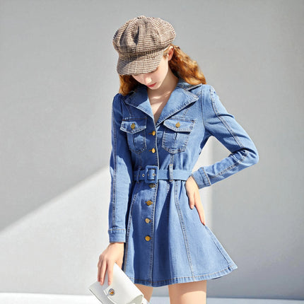 Robe en Jean Mini avec Ceinture