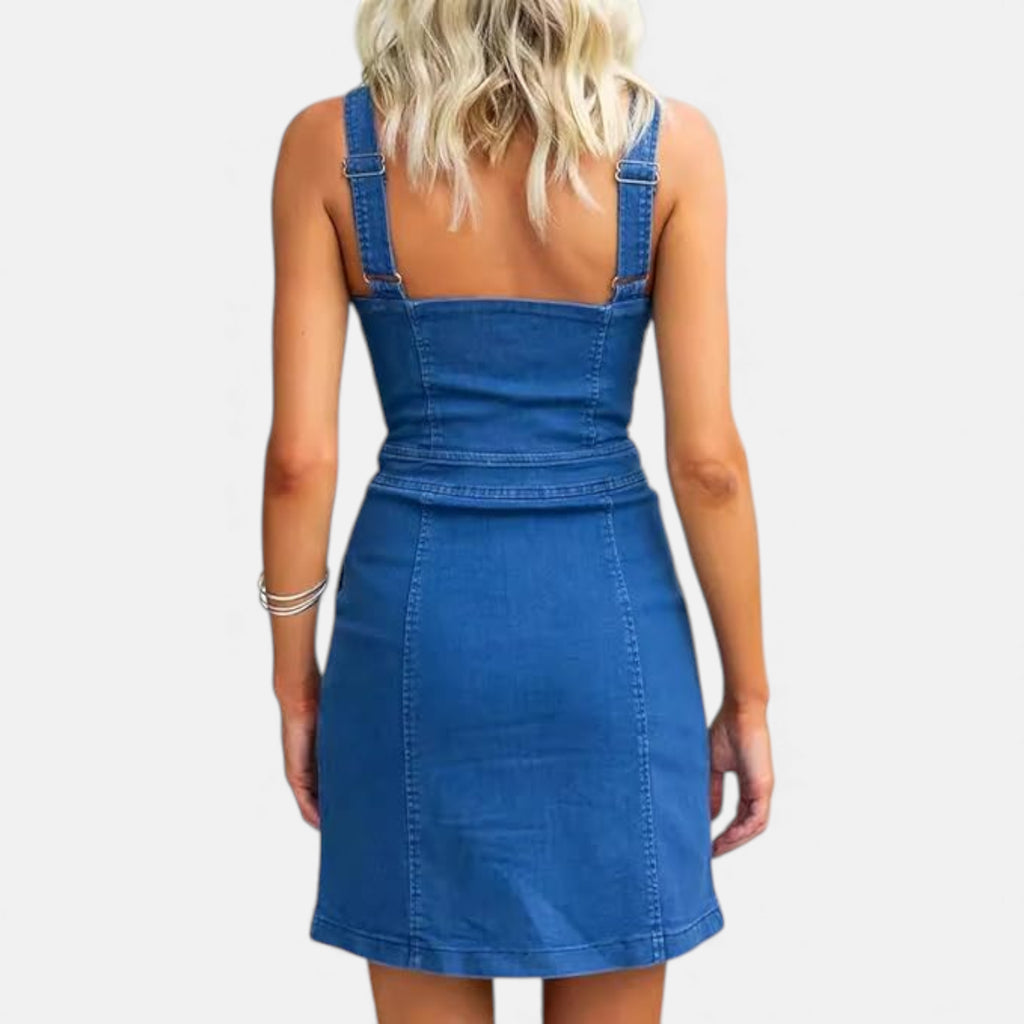 Robe en jean avec fermeture éclair devant