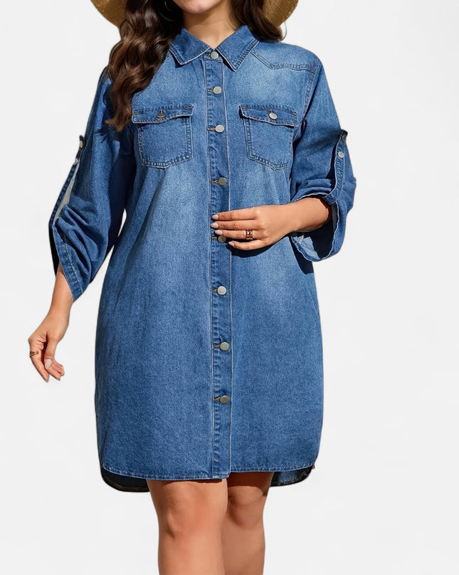 Robe en jean décontractée grande taille