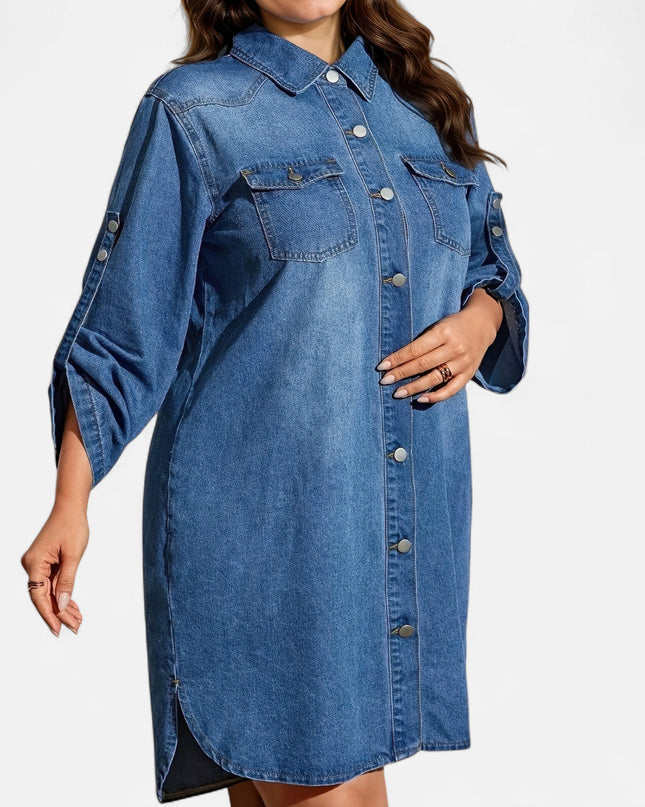 Robe en jean décontractée grande taille
