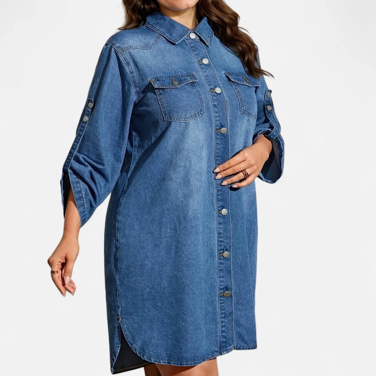 Robe en jean décontractée grande taille