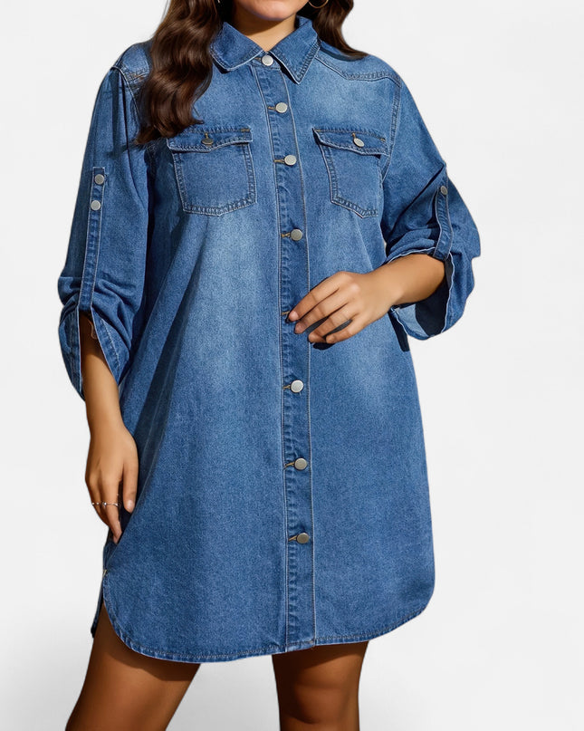 Robe en jean décontractée grande taille