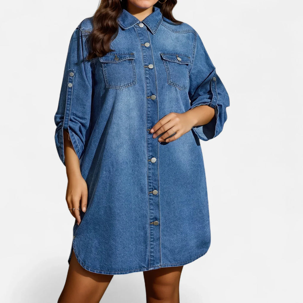 Robe en jean décontractée grande taille