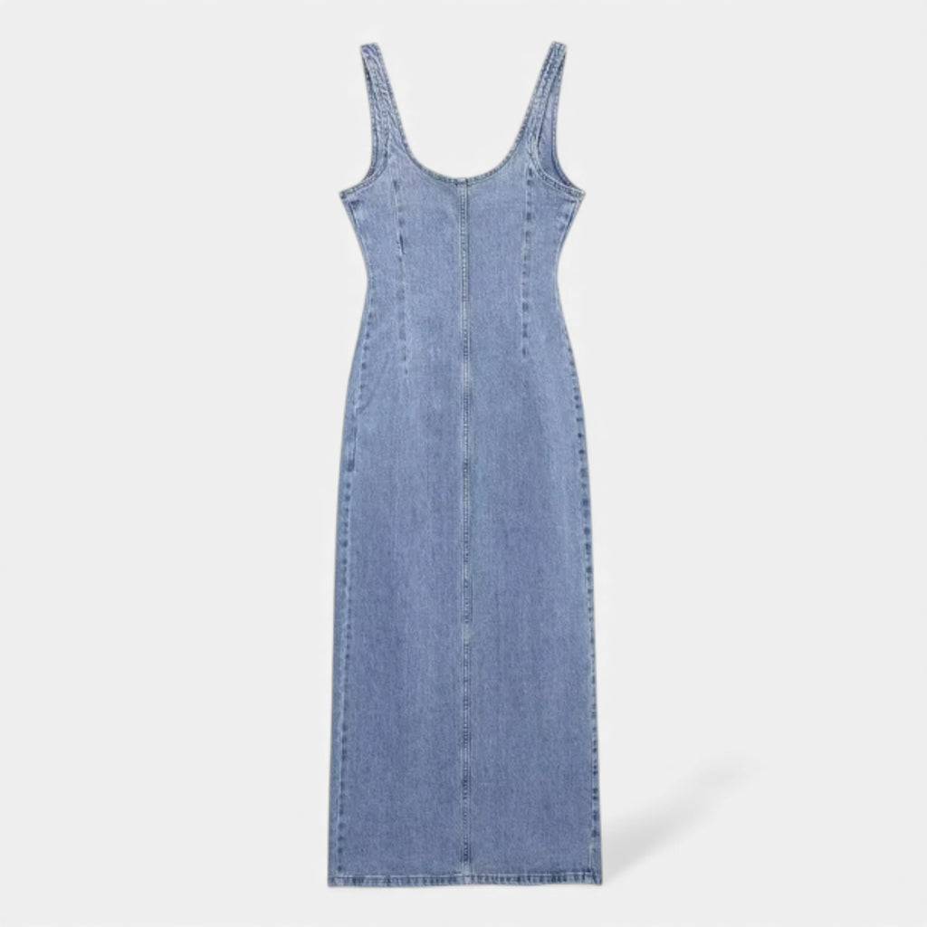 Robe en jean décolletée