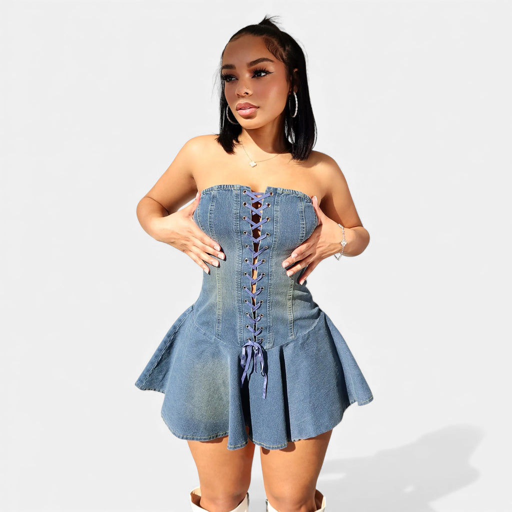 Robe en jean évasée