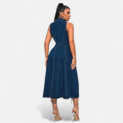 Robe en jean grande taille fendue