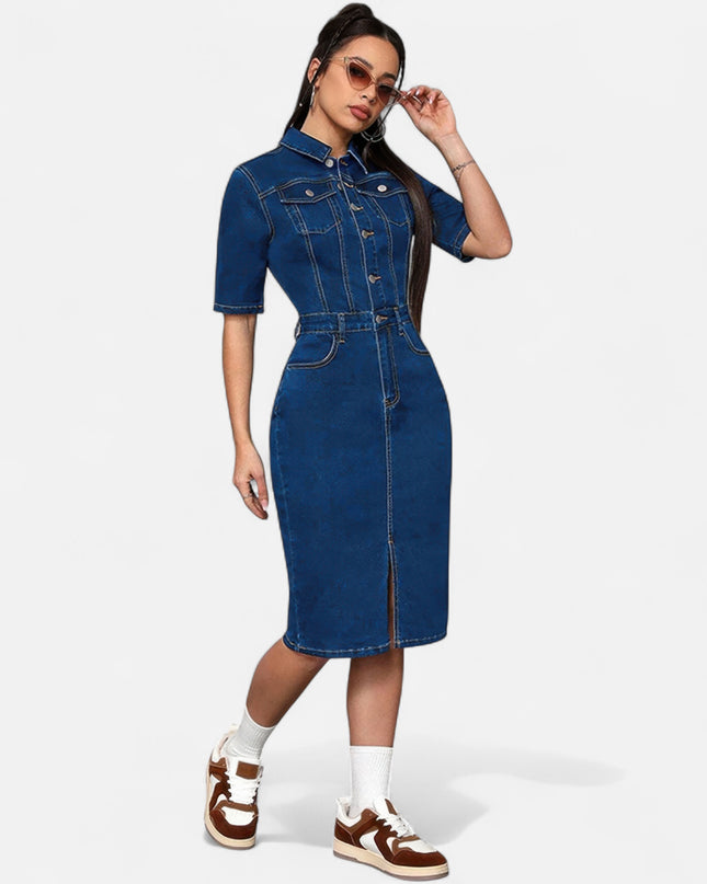 Robe en jean grande taille moulante