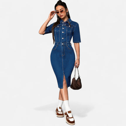 Robe en jean grande taille moulante