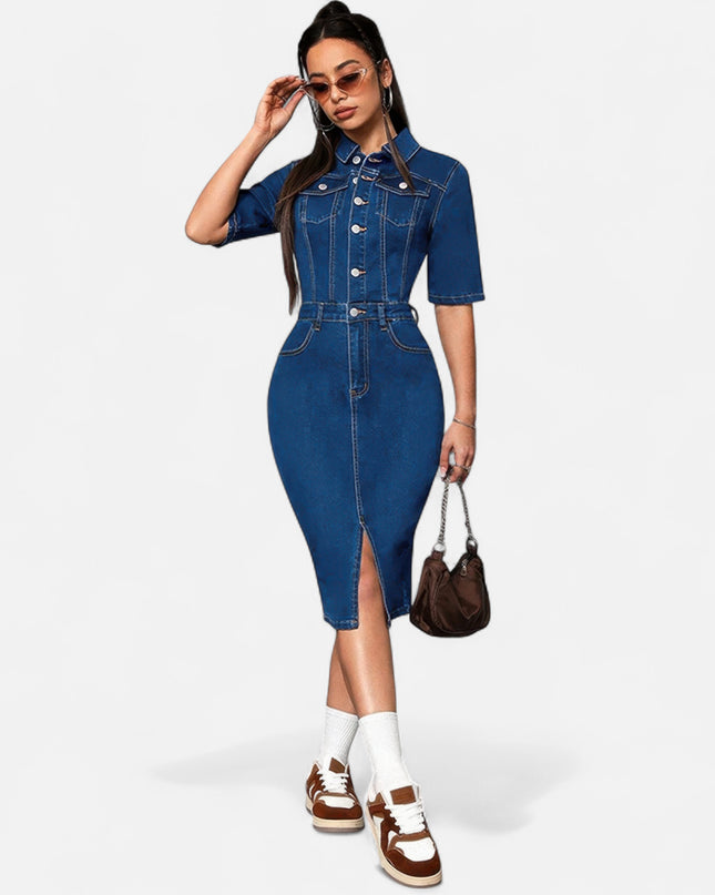 Robe en jean grande taille moulante