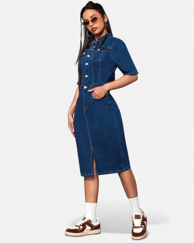 Robe en jean grande taille moulante