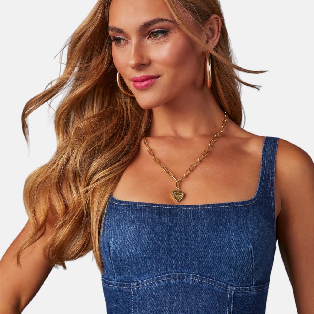 Robe en jean longue sans manche