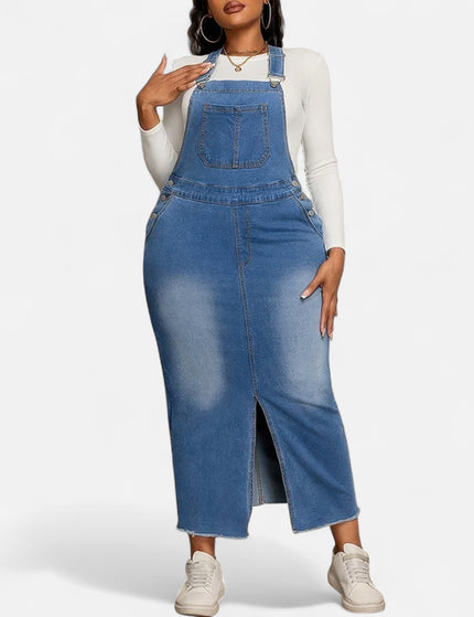 Robe salopette en jean grande taille