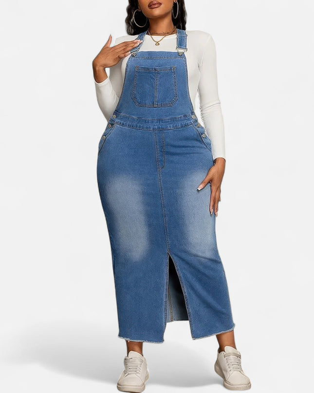 Robe salopette en jean grande taille