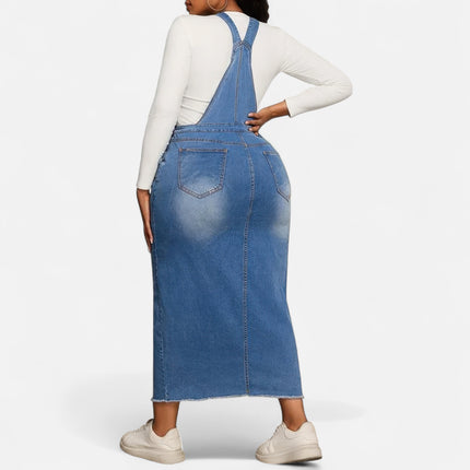 Robe salopette en jean grande taille