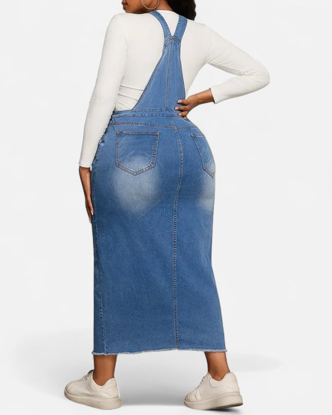 Robe salopette en jean grande taille
