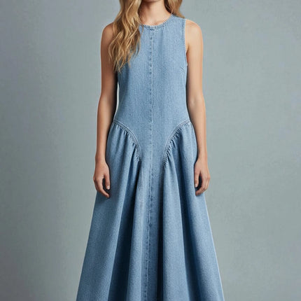 Robe sans manche en jean