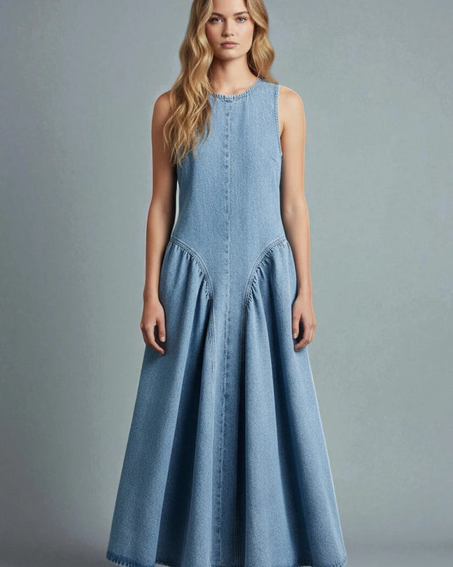 Robe sans manche en jean