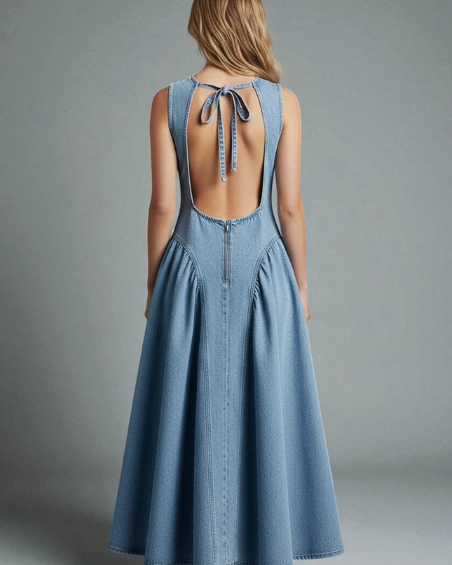 Robe sans manche en jean