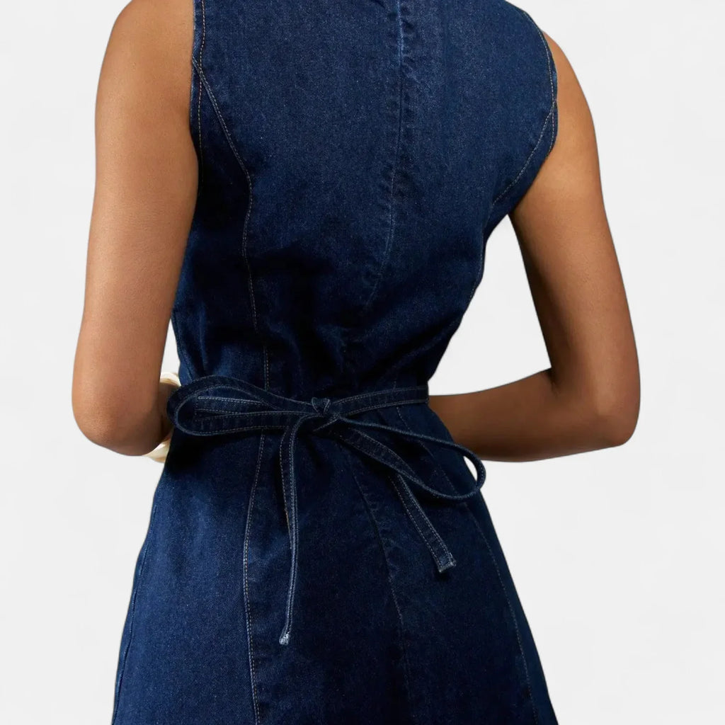Robe en jean col bateau