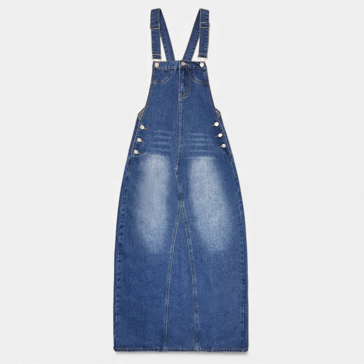 Robe en jean bleu avec bretelles réglables