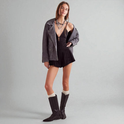 Combishort en Jean Noir