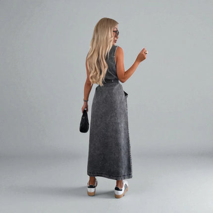 Robe en Denim Gris