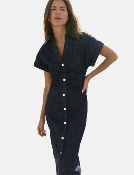 Longue robe en jean femme